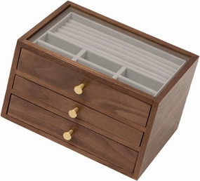 Rustic Wooden Jewelry Organizer Box, Wooden Jewelry Box with Lock & Key for Women, 26x19x16cm, three floors, velvet cloth, Caring for Jewelry, Bracelet, Watch, Necklace, Earrings
