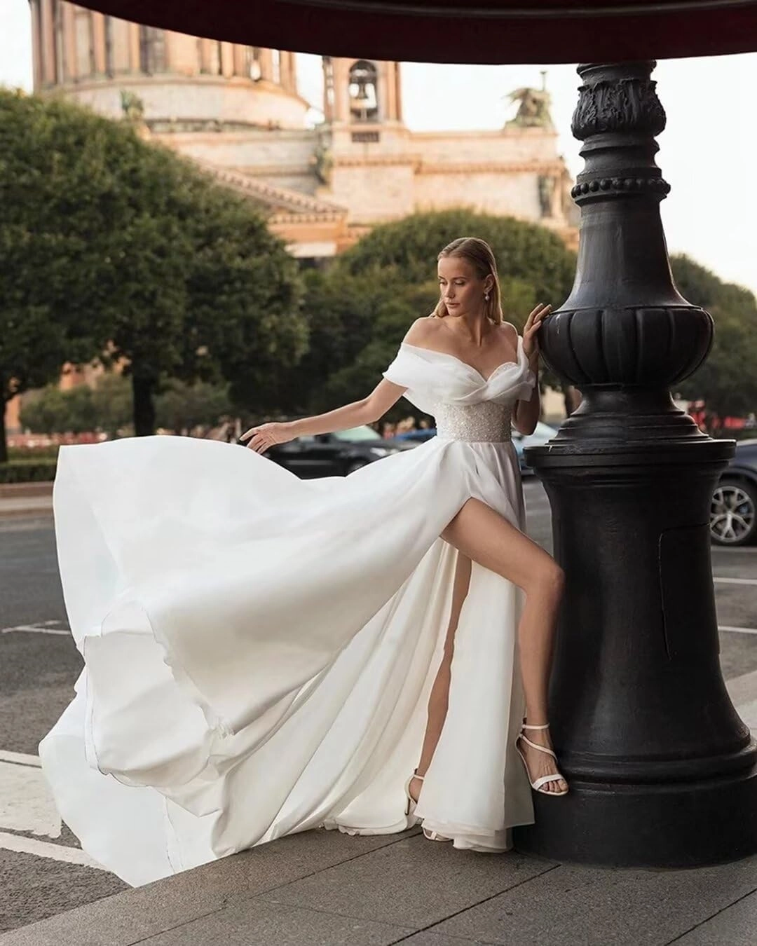 RYANTH Lace Appliques Tulle Wedding Dresses for Bride 2025 Simple Boho Beach Wedding Bridal Gown with Train