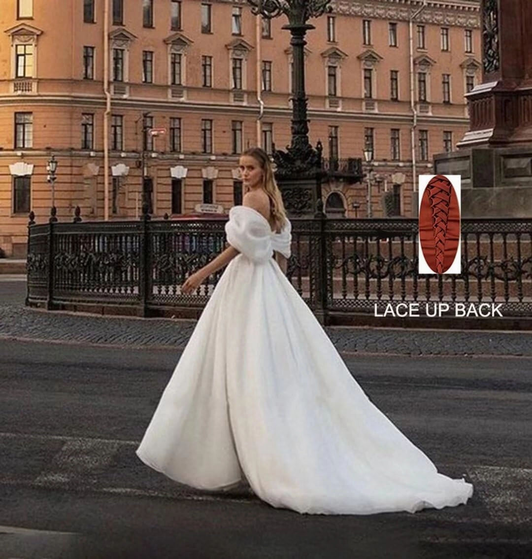 RYANTH Lace Appliques Tulle Wedding Dresses for Bride 2025 Simple Boho Beach Wedding Bridal Gown with Train