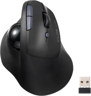 SANWA Bluetooth   2.4G Wireless Trackball Mouse, Silent Ergonomic Roller Ball Mice, Programmable Vertical Thumb Mouse, 2 Device Connection, Compatible with Mac, Windows, Laptop, Android, PC, Black