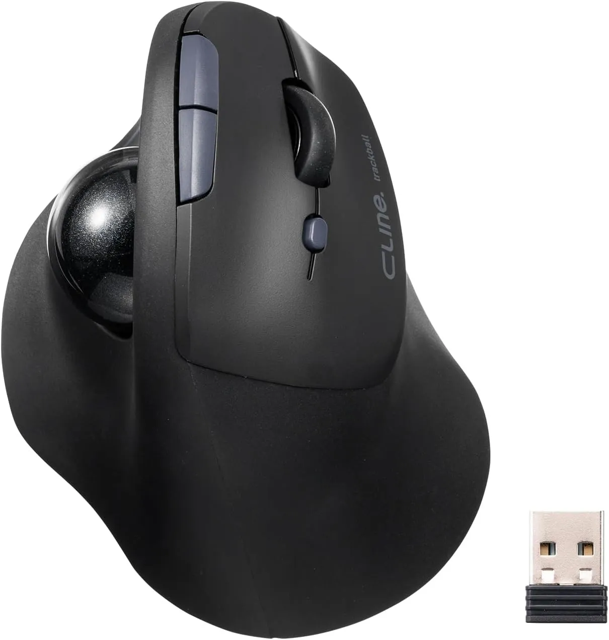 SANWA Bluetooth   2.4G Wireless Trackball Mouse, Silent Ergonomic Roller Ball Mice, Programmable Vertical Thumb Mouse, 2 Device Connection, Compatible with Mac, Windows, Laptop, Android, PC, Black