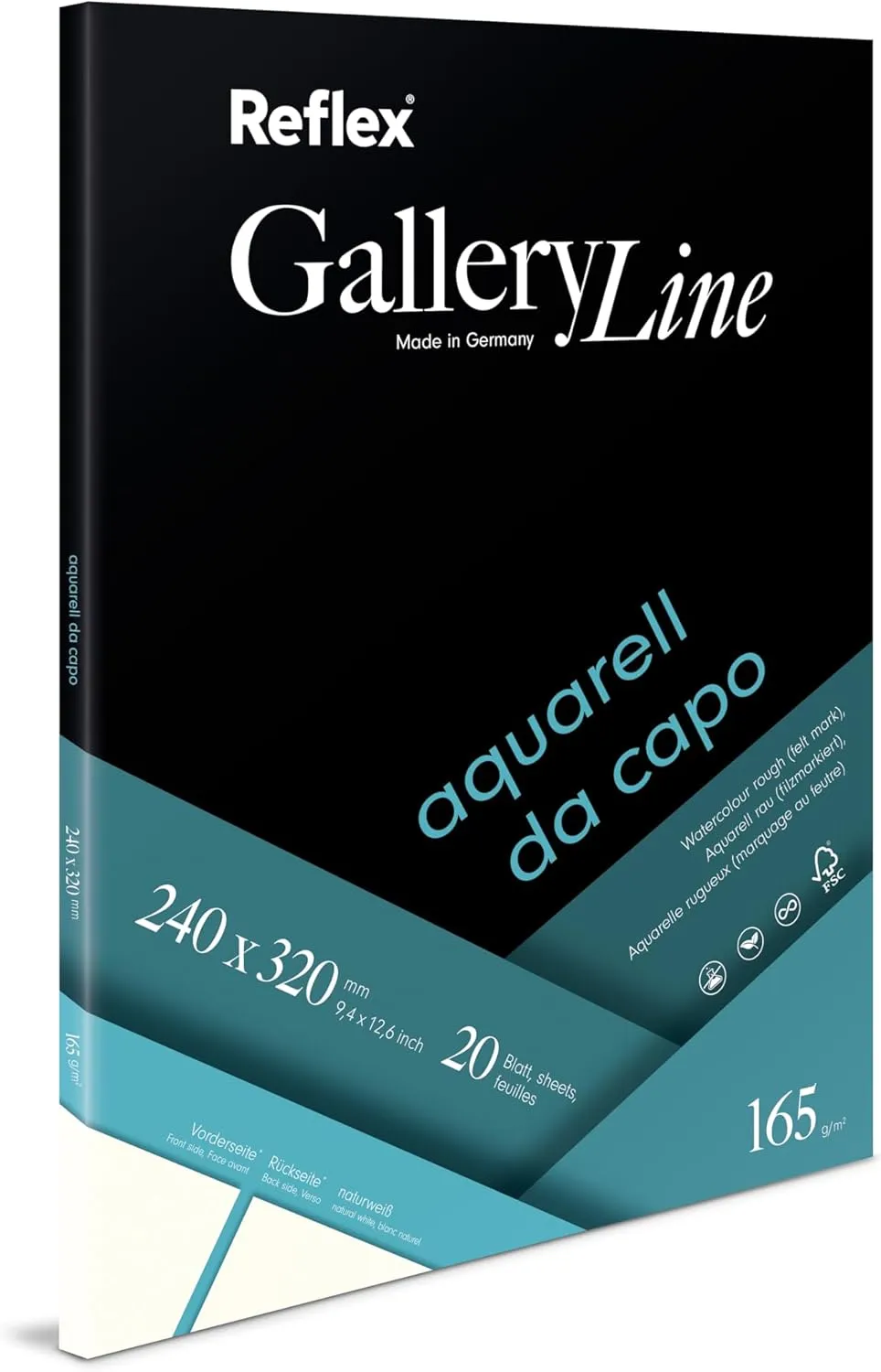 Schoellershammer Watercolour Paper Da Capo 24x32cm 165g/m2 pad 20 Sheets