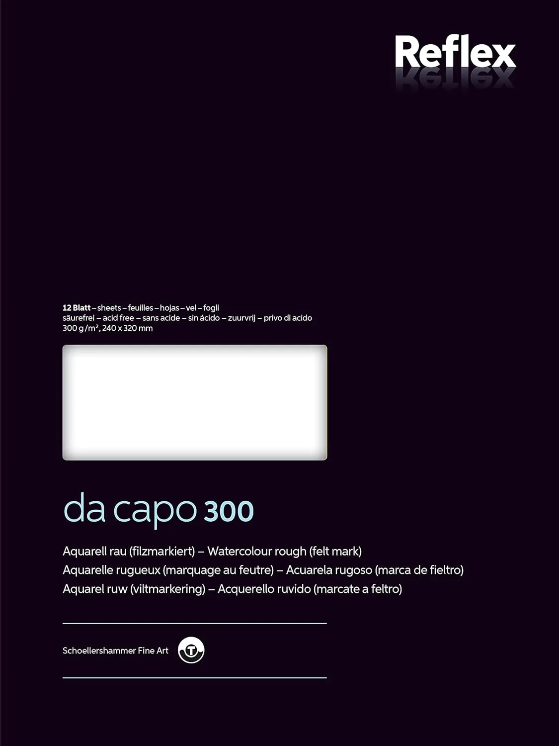 Schoellershammer Watercolour Paper Da Capo 24x32cm 300g/m2 pad 12 Sheets