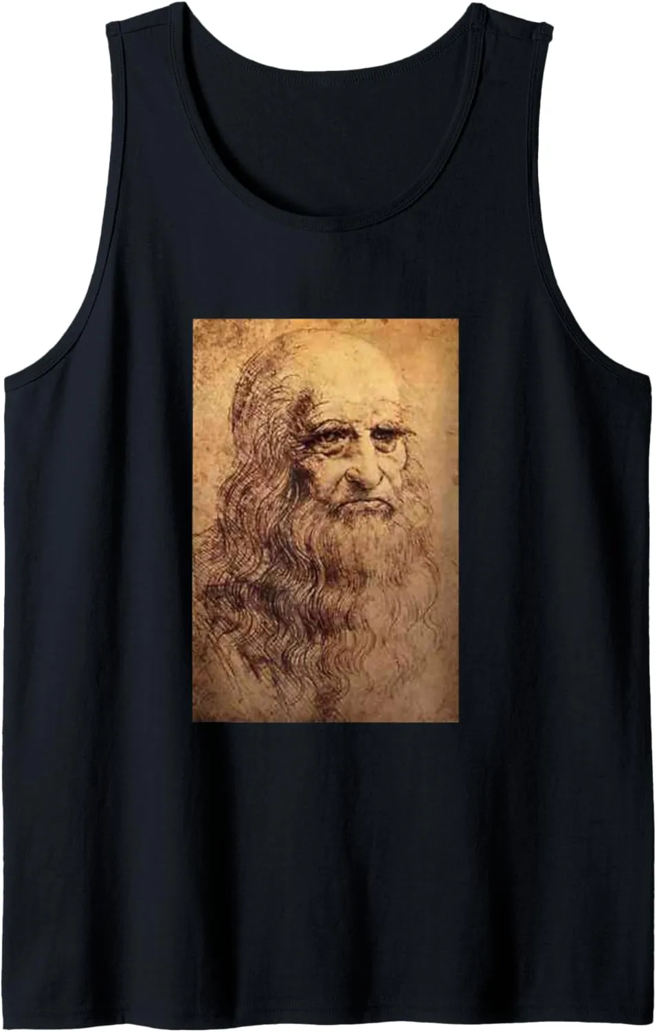Self Portrait Leonardo Da Vinci Vintage Retro Cool Drawing Tank Top