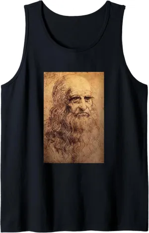 Self Portrait Leonardo Da Vinci Vintage Retro Cool Drawing Tank Top