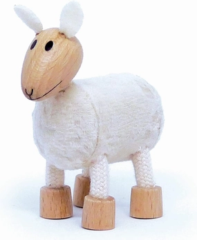 Sheep Wooden Animal Toys for Toddler, Fun and Posable Wooden Farm Toy, Wooden Toys, Wood Farm Animals, Early Education Boys and Girl, Bendable Figures Farm Toys Set