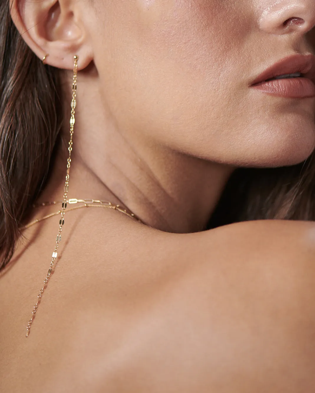 Shinny Chain Stud Earrings