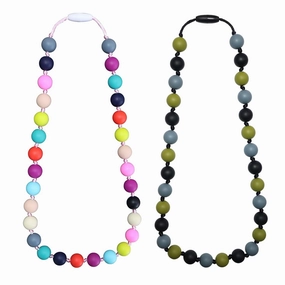 Silicone Chew Necklaces for Autistic Children, 2PCS Sensory Chew Aid, Multicolor