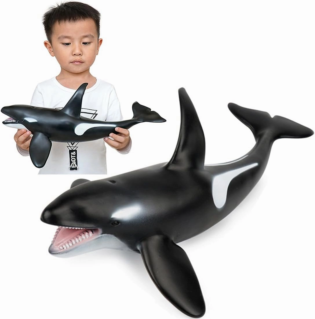 Simulated Ocean Animal Toys for Kids 16 Inch Big Sea Animals Toys Large Size Marine Animal Figures Soft Filled Rubber Sea Educational Toys/Killer Whale
