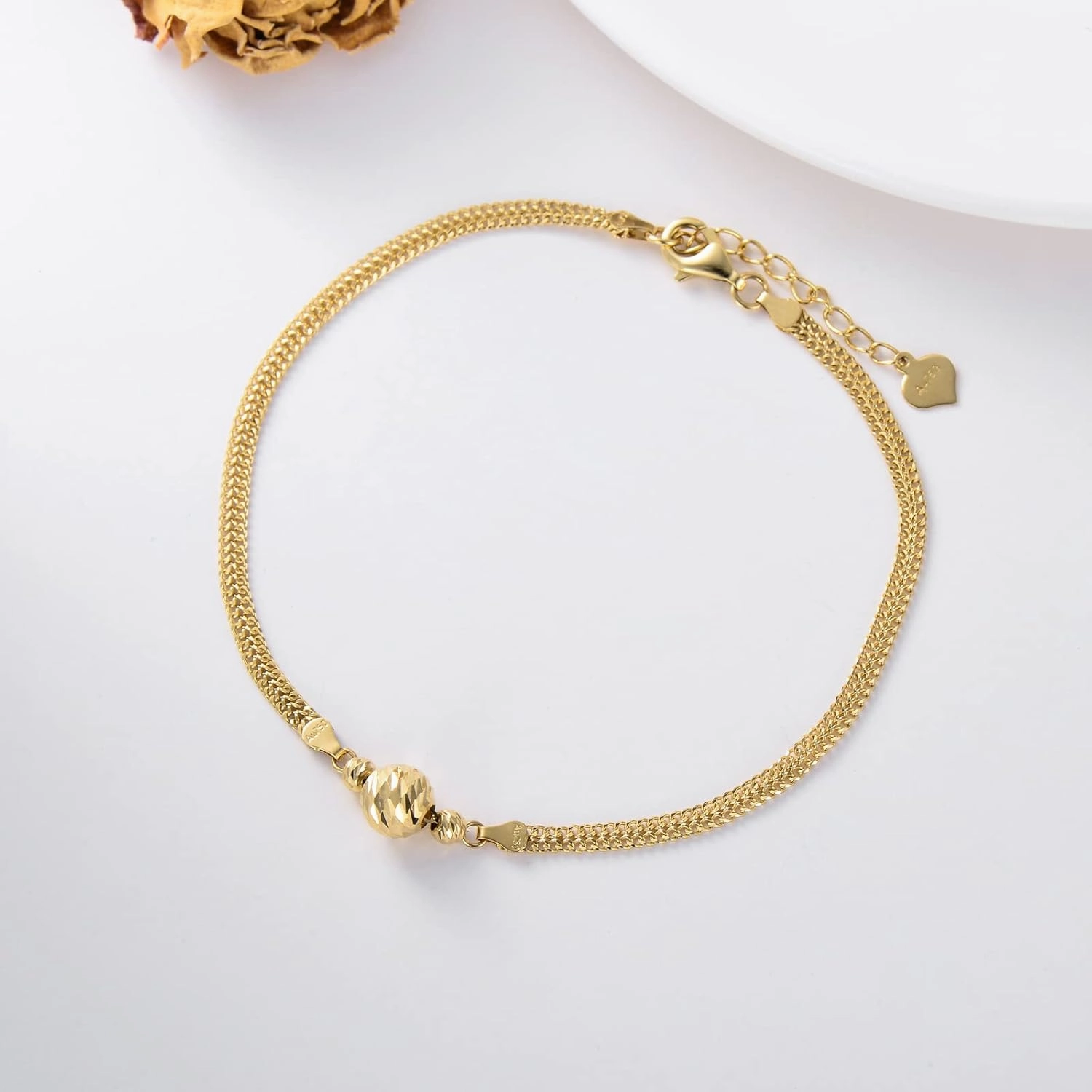 SISGEM 18K Real Gold Bracelets for Women, Delicate Gold Italian Link Chain bracelets Jewelry Anniversary Birthday Gifts for Mom, Wife
