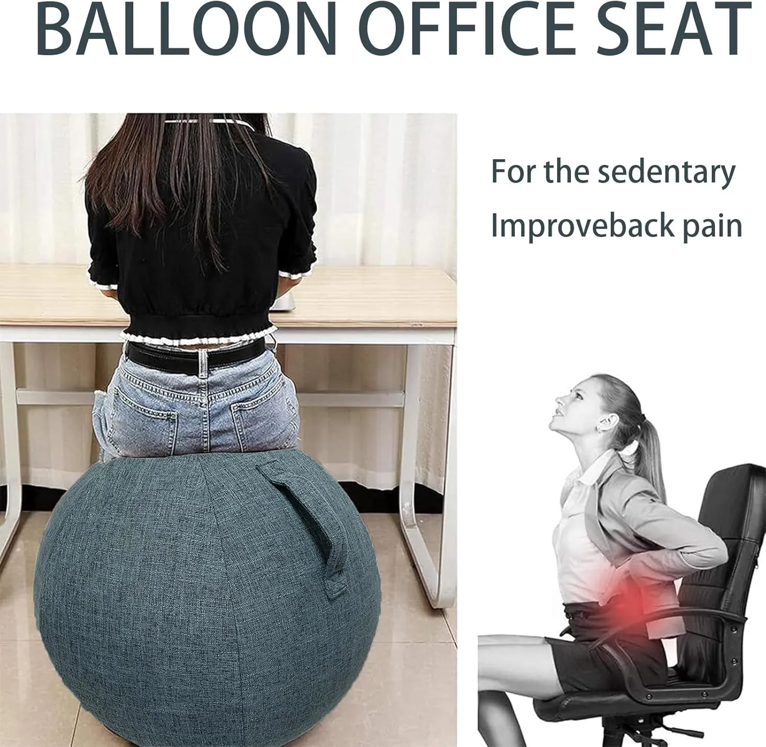 Sitting Ball Cover, Air Stopper Plug Pin Adapter, 65cm 75cm Birthing Ball Exercise Ball Cover for Pregnancy Ball Yoga Ball Core Ball Covers Storage Bag Accessories (No Yoga Ball)