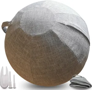 Sitting Ball Cover, Air Stopper Plug Pin Adapter, 65cm 75cm Birthing Ball Exercise Ball Cover for Pregnancy Ball Yoga Ball Core Ball Covers Storage Bag Accessories (No Yoga Ball)
