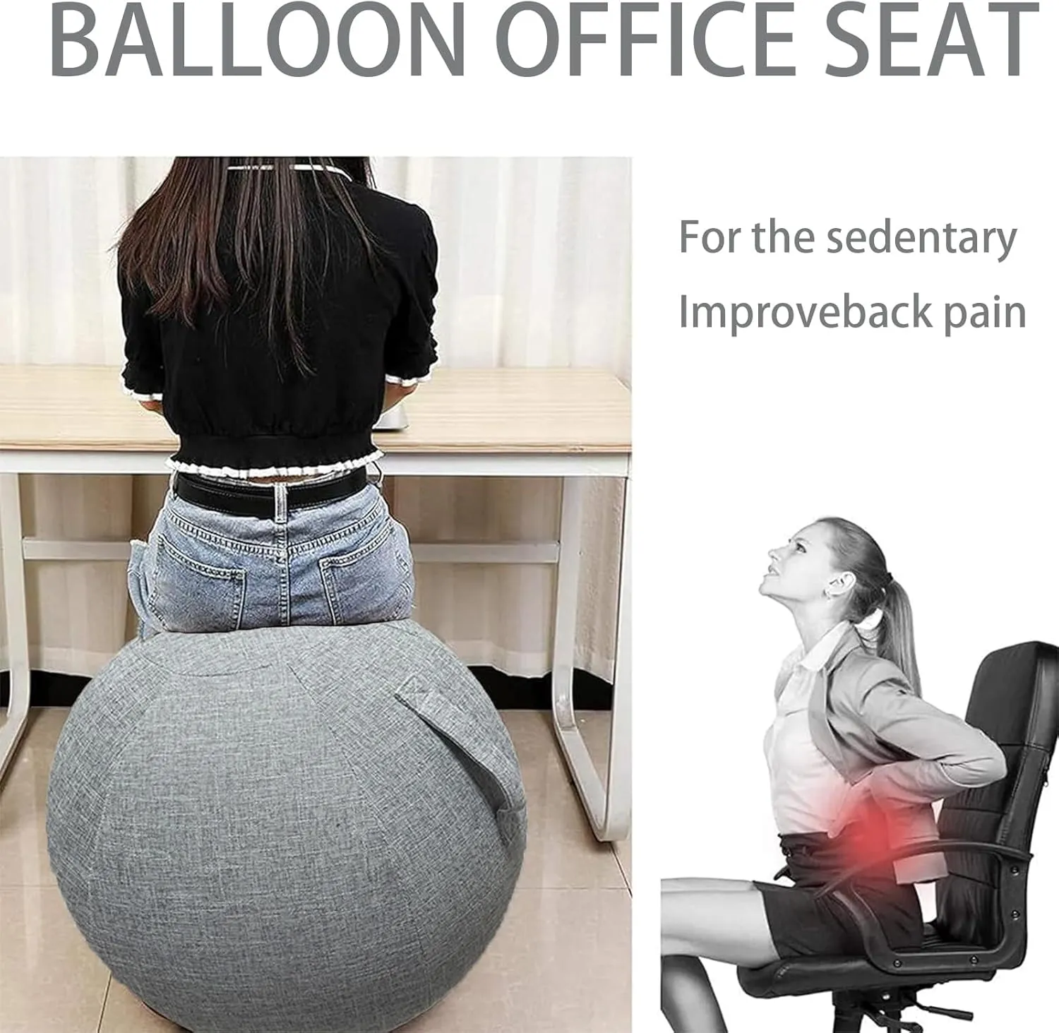 Sitting Ball Cover, Air Stopper Plug Pin Adapter, 65cm 75cm Birthing Ball Exercise Ball Cover for Pregnancy Ball Yoga Ball Core Ball Covers Storage Bag Accessories (No Yoga Ball)