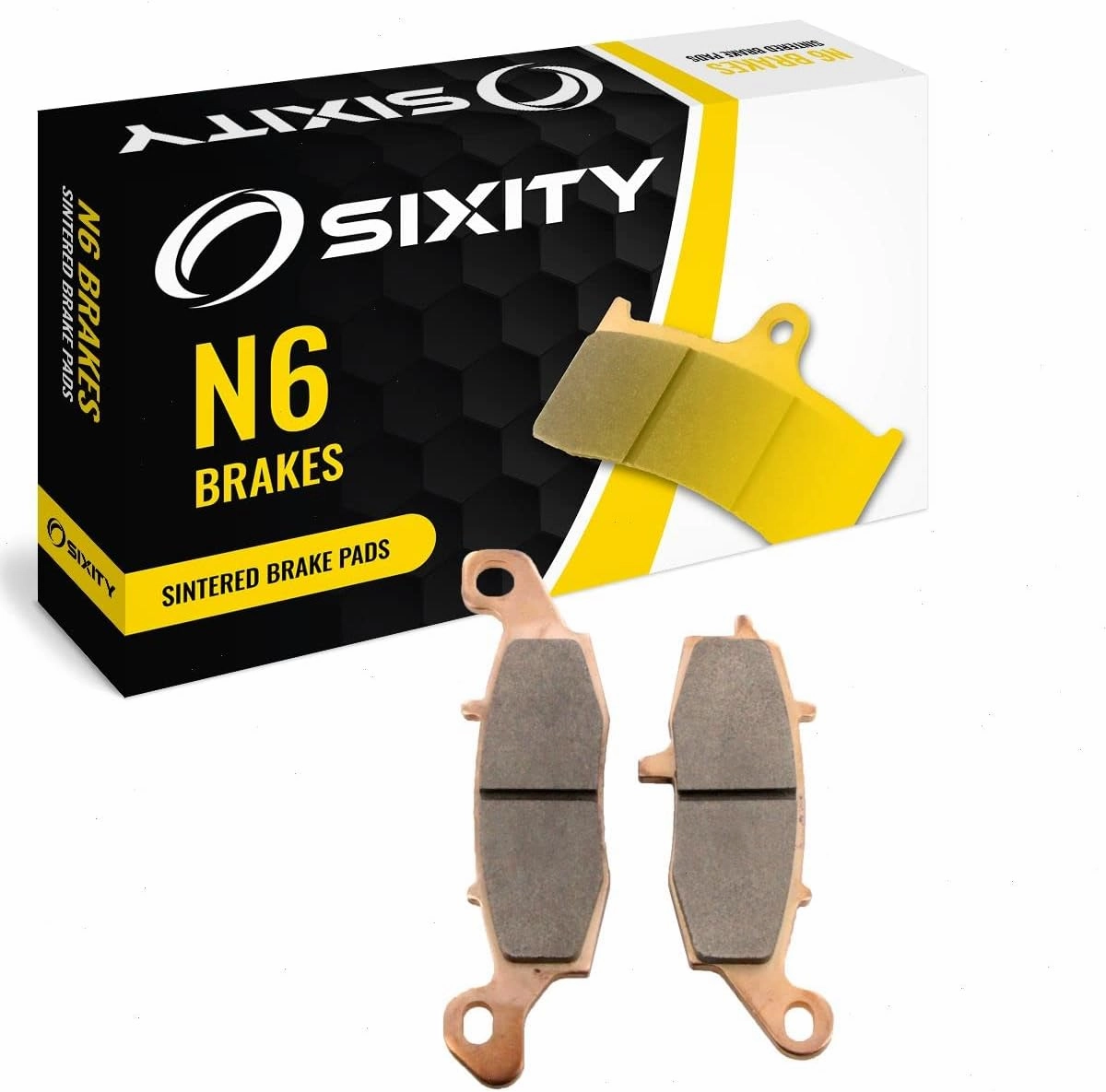 Sixity N6 Rear Sintered Brake Pads compatible with Kawasaki VN1700 Vulcan 1700 Classic LT G9F GAF 2009-2010 Complete Set