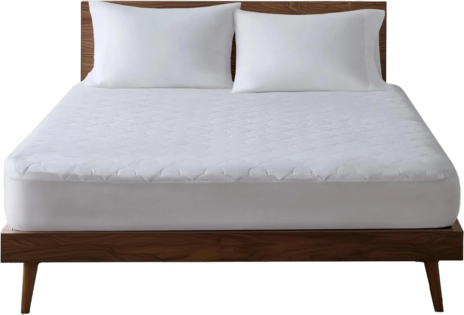 Sleep Philosophy Twin XL Mattress Pad, Cotton Mattress Protector Classic Cloud Quilted Bed Cover, All Natural Breathable Mattress Topper Fitted Pocket Fits Up to 16", Machine Washable, Twin XL White