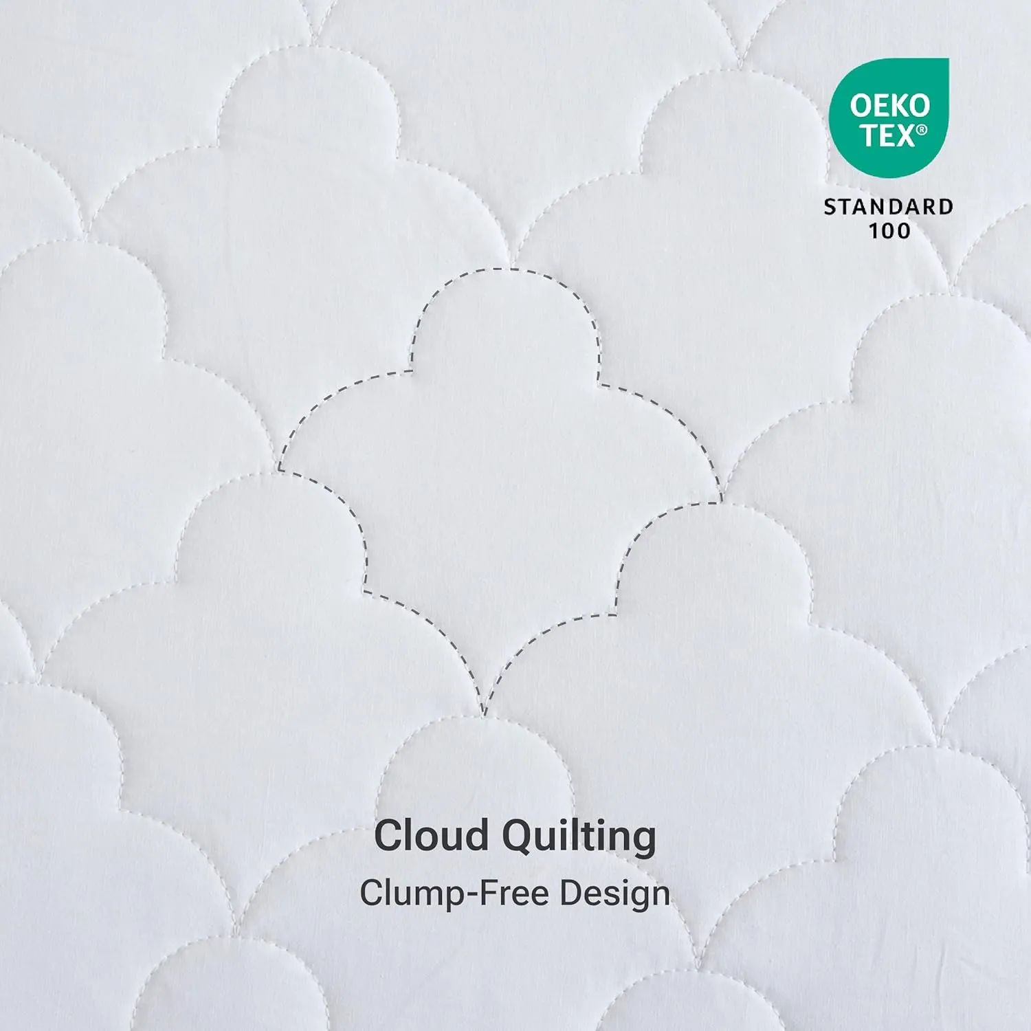 Sleep Philosophy Twin XL Mattress Pad, Cotton Mattress Protector Classic Cloud Quilted Bed Cover, All Natural Breathable Mattress Topper Fitted Pocket Fits Up to 16", Machine Washable, Twin XL White