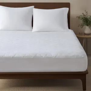 Sleep Philosophy Twin XL Mattress Pad, Cotton Mattress Protector Classic Cloud Quilted Bed Cover, All Natural Breathable Mattress Topper Fitted Pocket Fits Up to 16", Machine Washable, Twin XL White