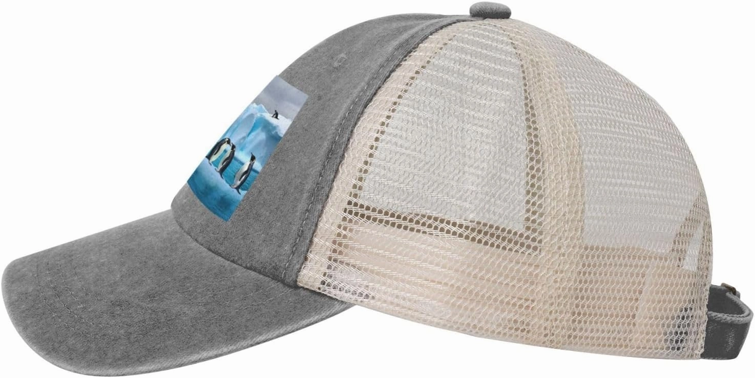 Snapback Trucker Hats Penguins On The Iceberg Cowboy Baseball Caps Adjustable Blank Mesh Ball Caps for Men Women