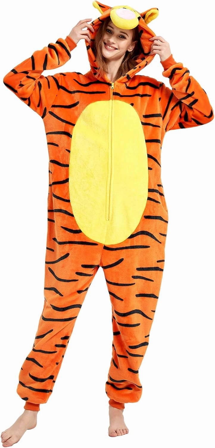 Snug Fit Adult Unisex Onesie Cosplay Costume，One Piece Pajama Halloween Homewear Suit for Women and Men