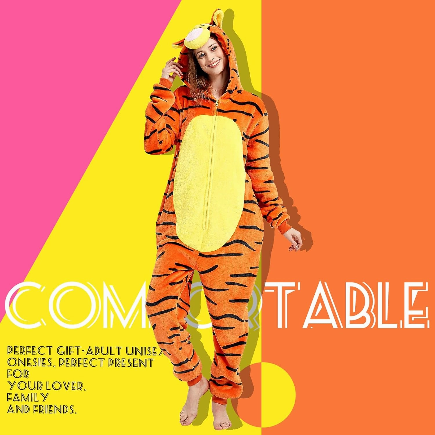 Snug Fit Adult Unisex Onesie Cosplay Costume，One Piece Pajama Halloween Homewear Suit for Women and Men