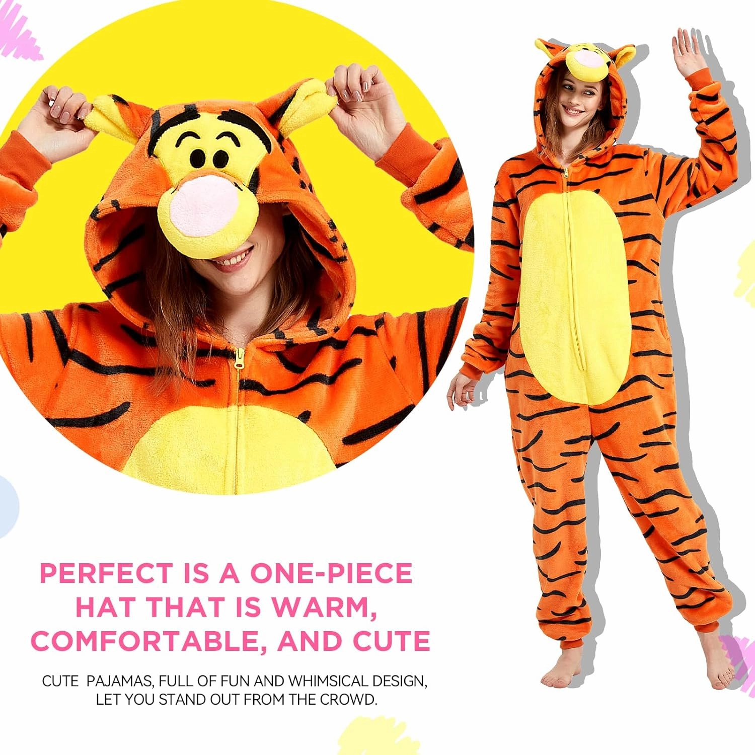 Snug Fit Adult Unisex Onesie Cosplay Costume，One Piece Pajama Halloween Homewear Suit for Women and Men