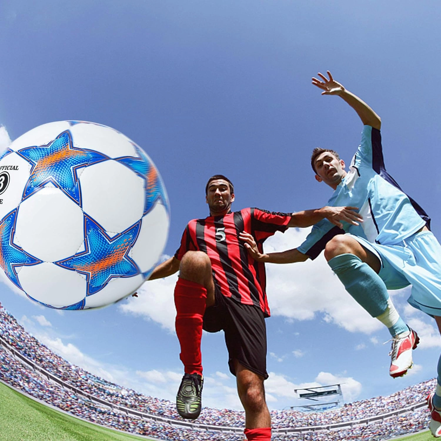 Soccer Ball Size 1.5& Size 3 & Size 4 & Size 5 for Kids and Adult, Ball Toys with Star Pattern Official Size Soccer Balls for Training, Playing, Boys, Girls, Toddlers, Adult
