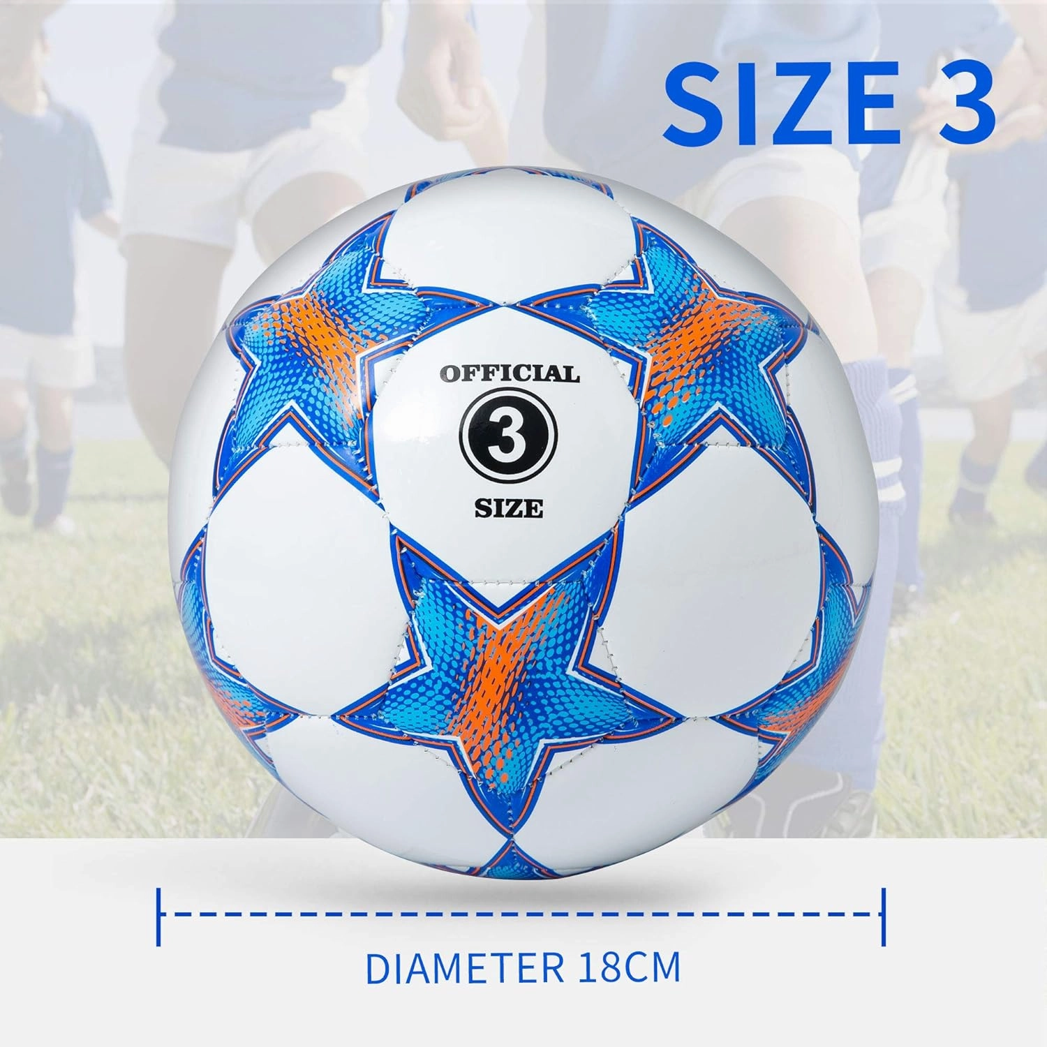 Soccer Ball Size 1.5& Size 3 & Size 4 & Size 5 for Kids and Adult, Ball Toys with Star Pattern Official Size Soccer Balls for Training, Playing, Boys, Girls, Toddlers, Adult