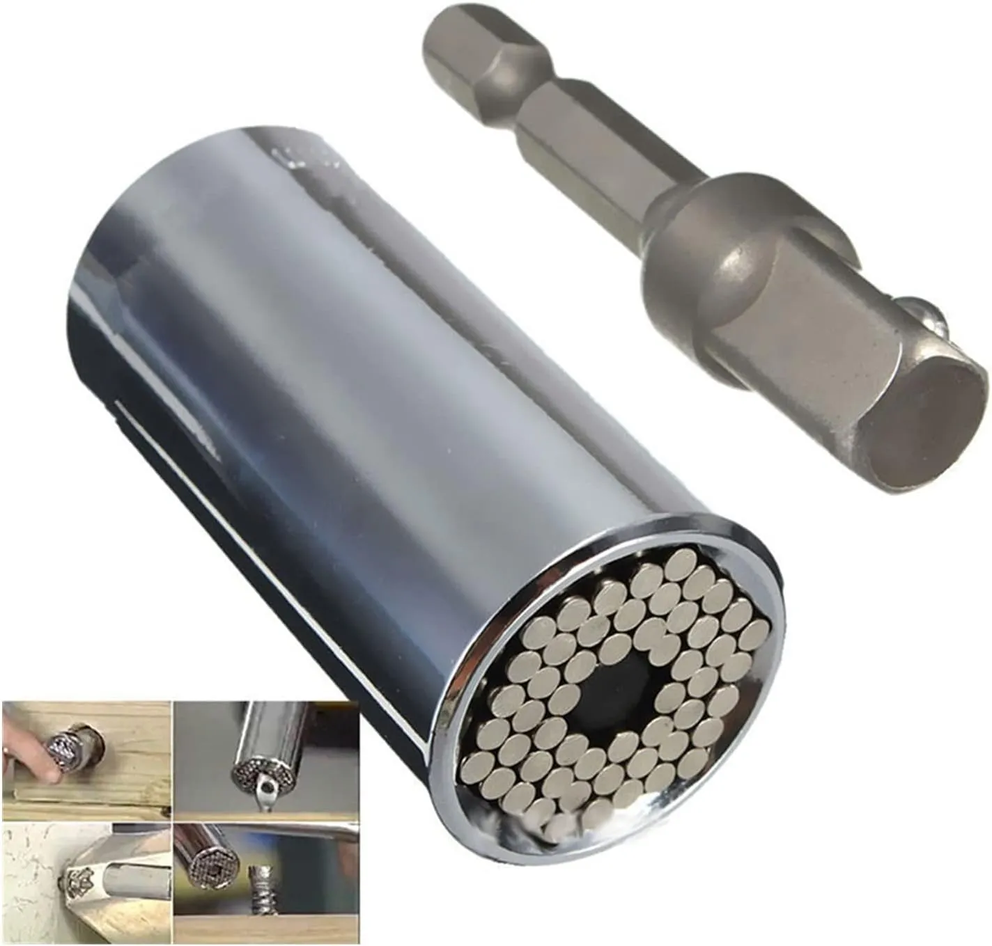 Socket Grip Ratchet Wrench Power Drill Adapter 105 Degree Right Angle Driver Extension Power Drill Hand Tools 7mm-19mm Universal Drill Chuck(Only Sleeve)