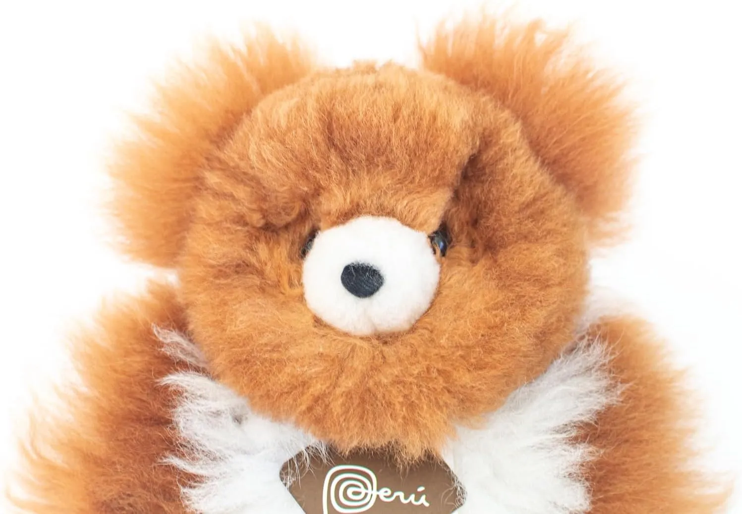 Soft and Cuddly Baby Alpaca Teddy Bears - 9 inch. Premium Alpaca Stuffed Animal Handmade on Genuine Alpaka Fur. Cute Bear (9 inches, Brown & White)