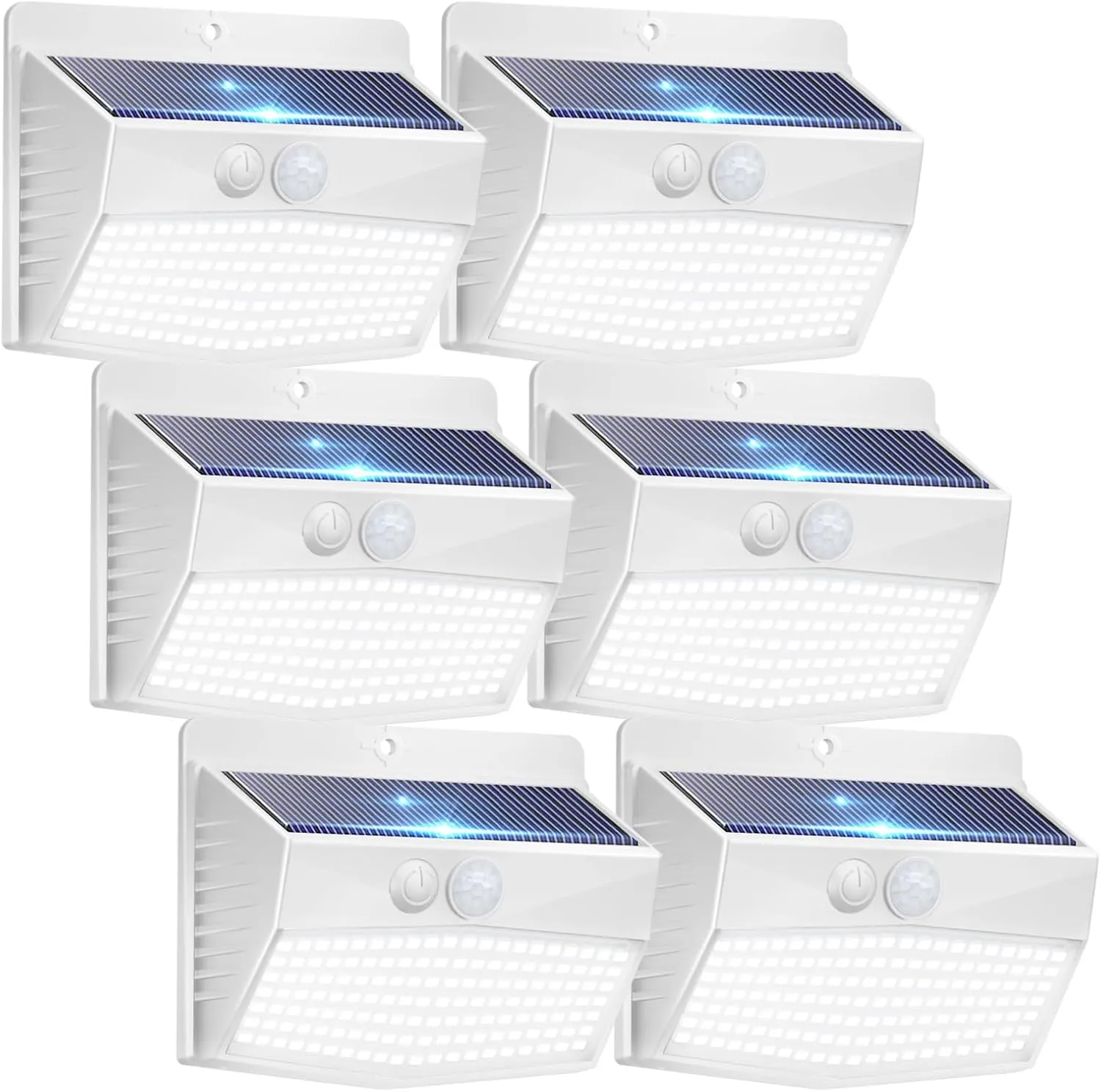 Solar Lights Outdoor Motion Sensor [138 LED/6 Packs] Solar Security Light with 3 Lighting Modes Wall Lights Waterproof Solar Powered Lights for Garden Fence Yard Deck, White