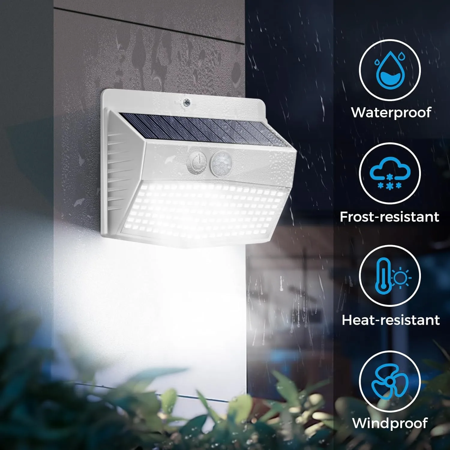 Solar Lights Outdoor Motion Sensor [138 LED/6 Packs] Solar Security Light with 3 Lighting Modes Wall Lights Waterproof Solar Powered Lights for Garden Fence Yard Deck, White