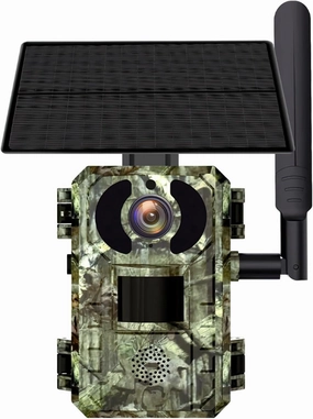 Solar-Powered 4G Live Trail Camera, 1080P Hd Hunting Cam with Infrared Night Vision, Motion Detection, Rugged Outdoor Surveillance Camera