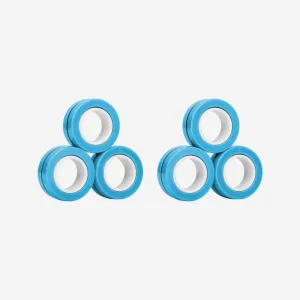 Solid Light Blue 6 Pack Magnetic Finger Rings