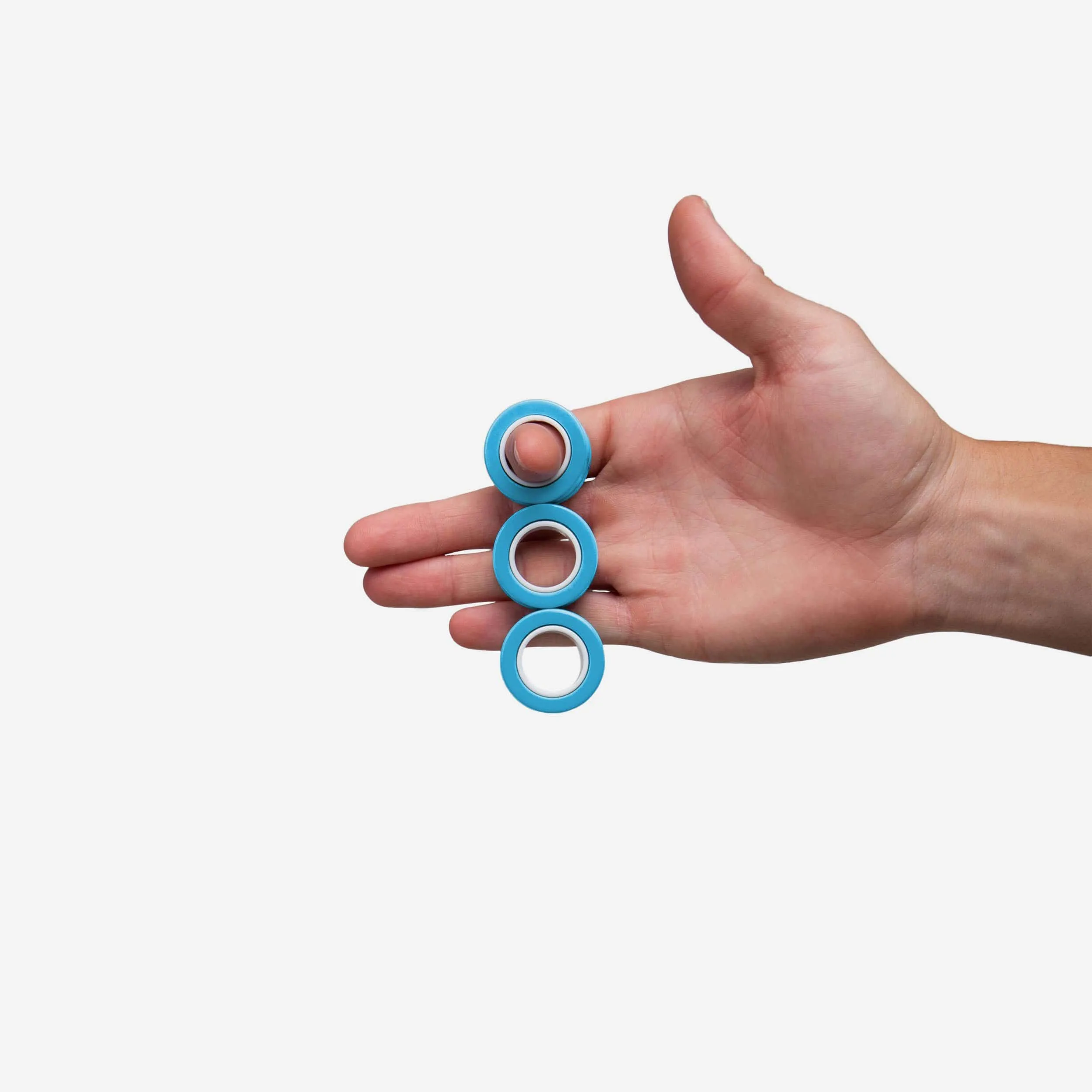 Solid Light Blue 6 Pack Magnetic Finger Rings