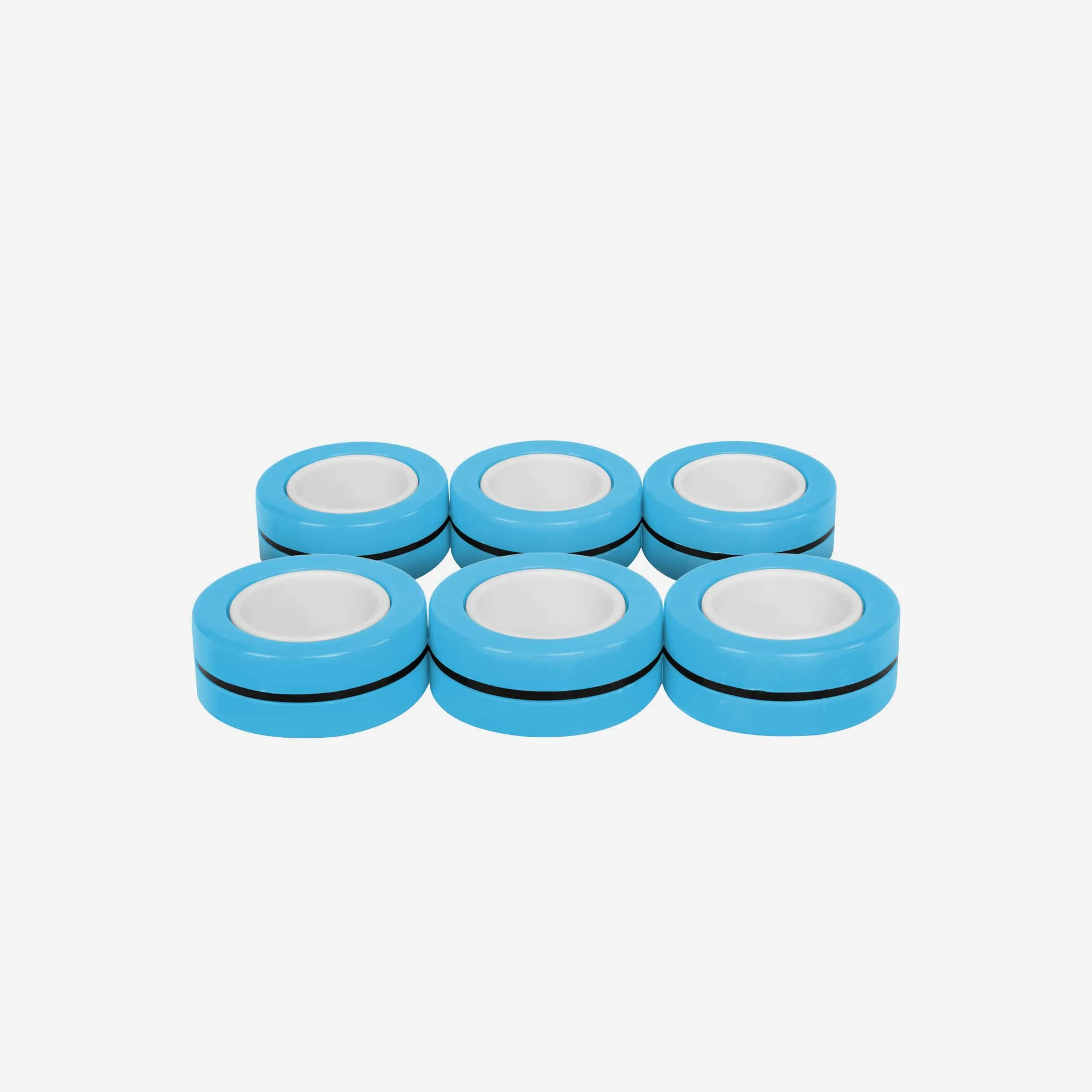Solid Light Blue 6 Pack Magnetic Finger Rings