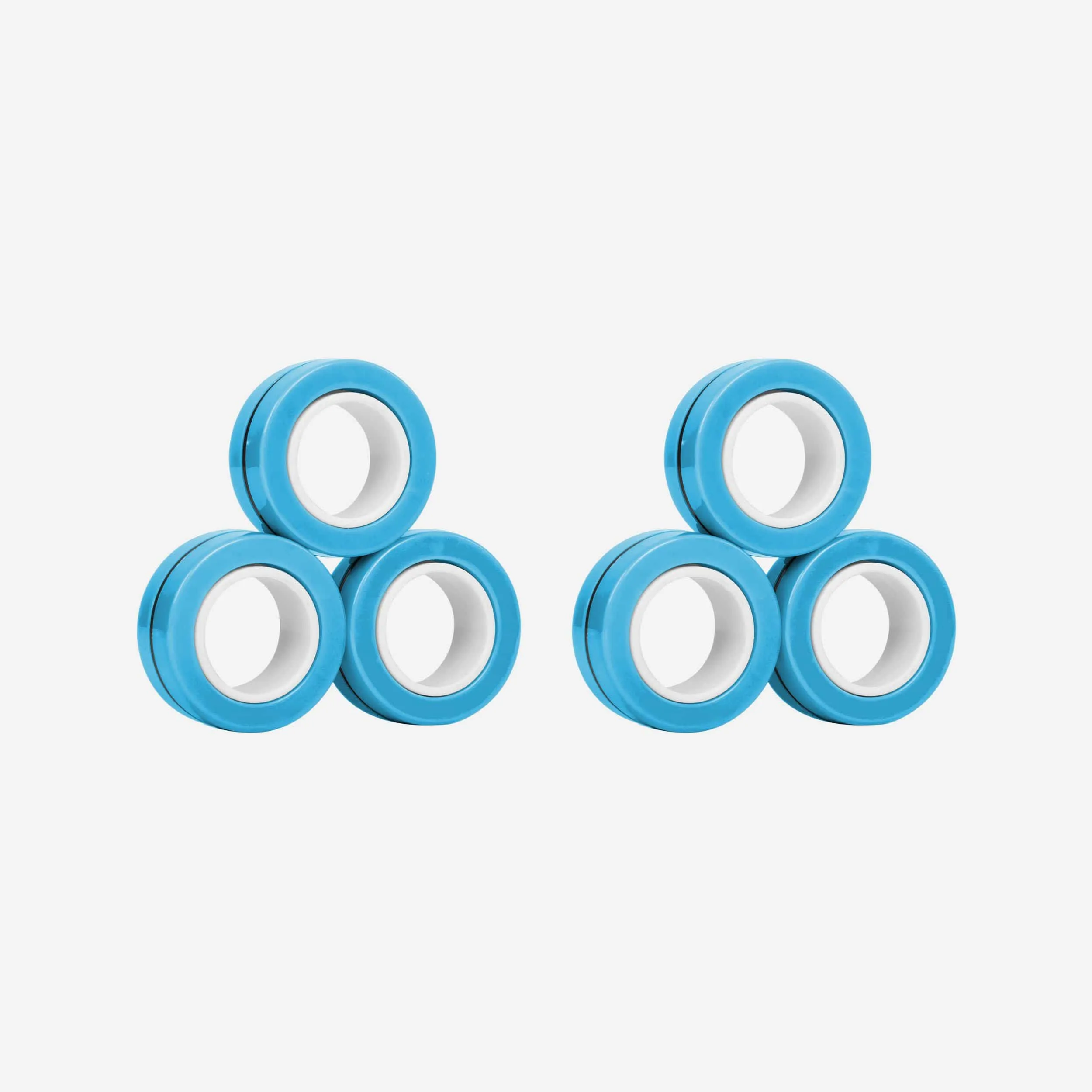 Solid Light Blue 6 Pack Magnetic Finger Rings