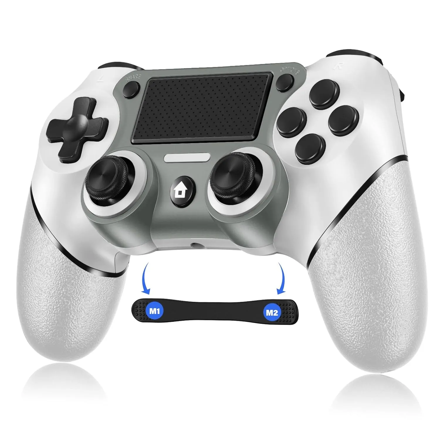 Sombbry Wireless Controller for PS4, White ps4 controller with Dual Vibration/ 6-Axis Motion Sensor/Audio Jack/Touch Pad/Share Button, p-4 Accessories Perfect Adaptive Full Version 4/4 Pro/Slim.