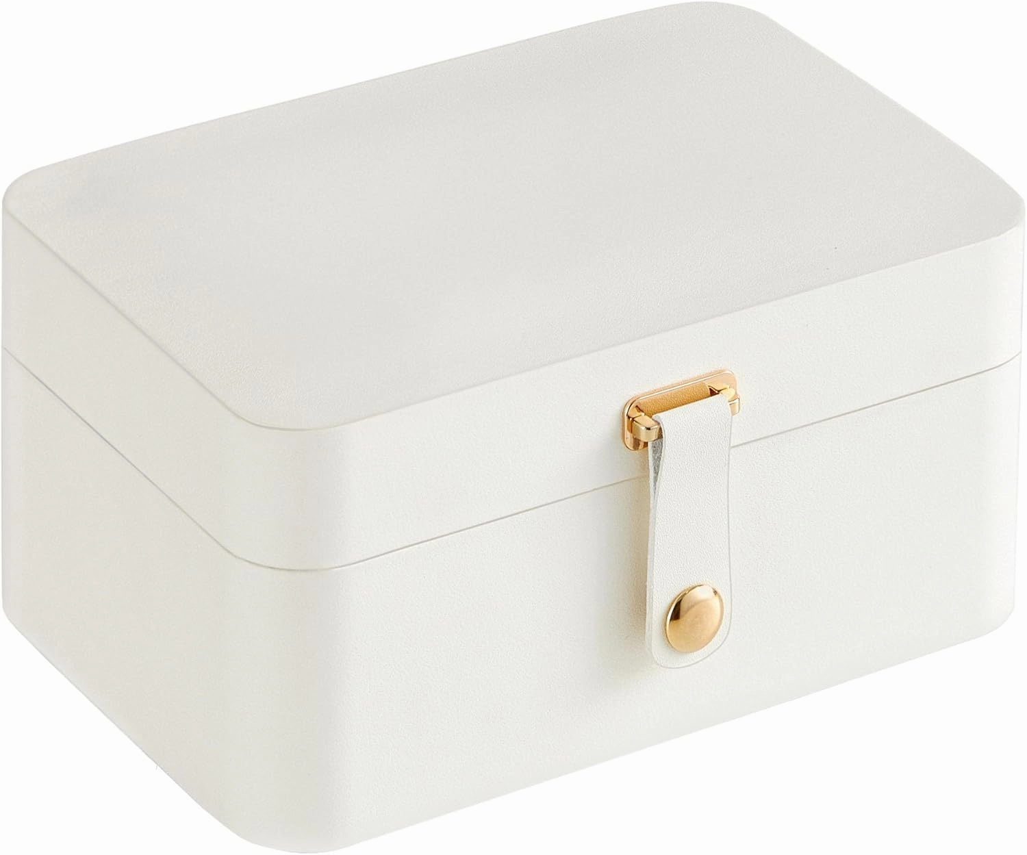 SONGMICS Jewelry Organizer Box, 2-Layer Travel Case for Earrings, Necklaces, Bracelets - Portable Jewelry Storage with Large Capacity, Gift-Ready Box for Women & Girls, Cloud White UJBC166W01