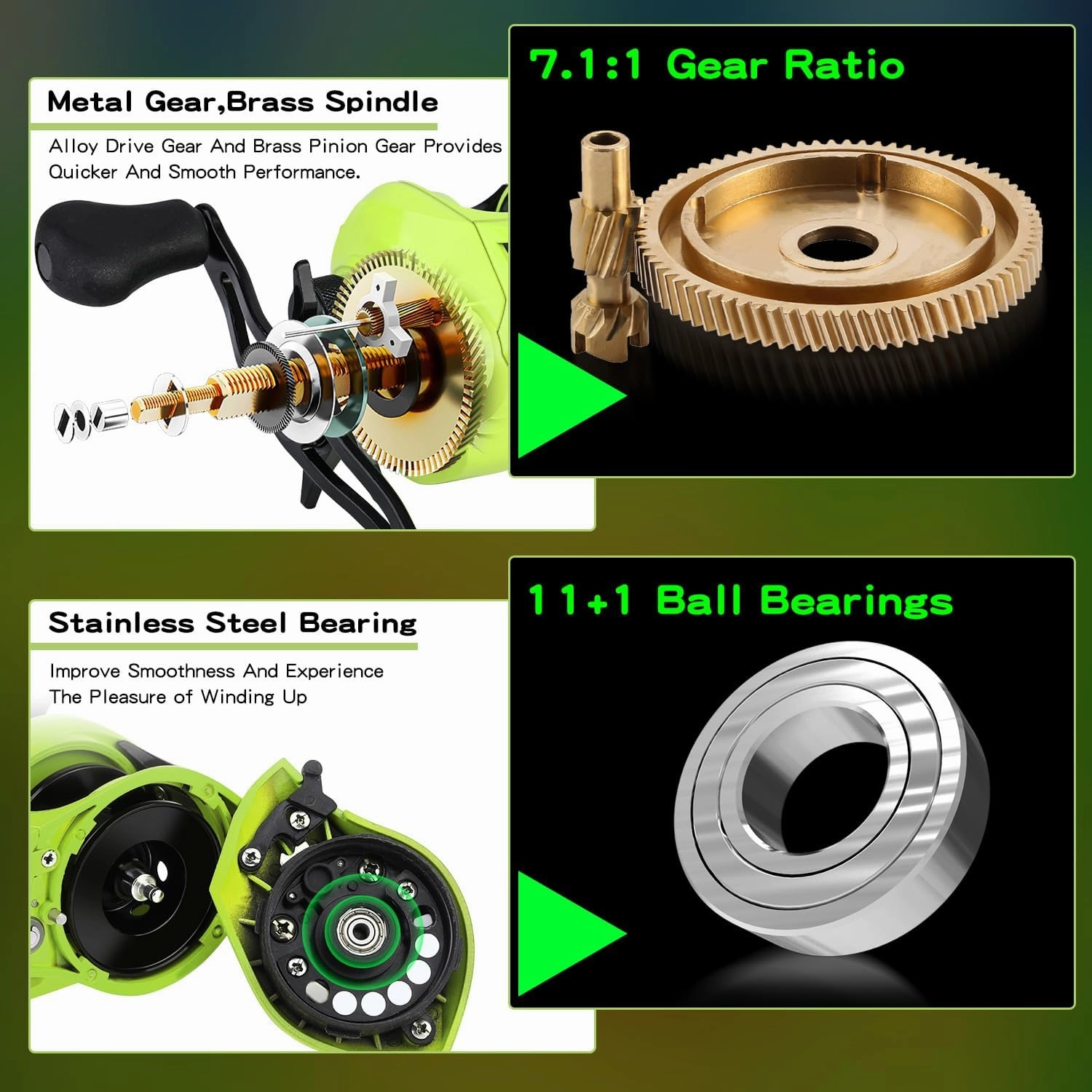 Sougayilang Baitcast Reel and Fishing Rod Combo, IM7 Graphite 2-Piece Blank Rods,EVA Handle & “S” Style Hook Keeper