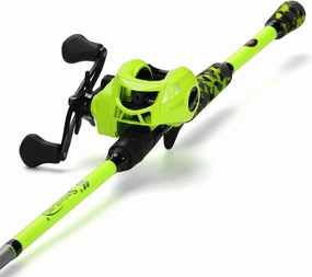 Sougayilang Baitcast Reel and Fishing Rod Combo, IM7 Graphite 2-Piece Blank Rods,EVA Handle & “S” Style Hook Keeper