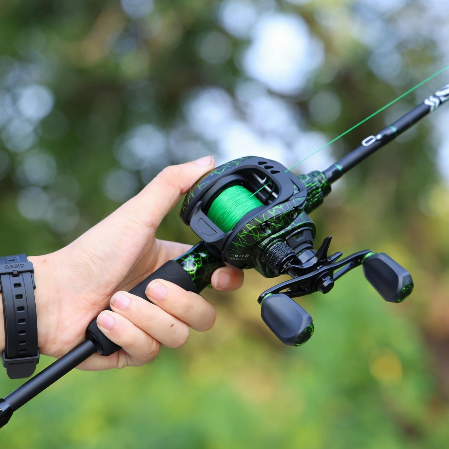 Sougayilang Casting Fishing Rod Combos, IM6 Graphite 2Pc Blanks, Anti-Reverse Baitcasting Reel, Stainless Steel Guides
