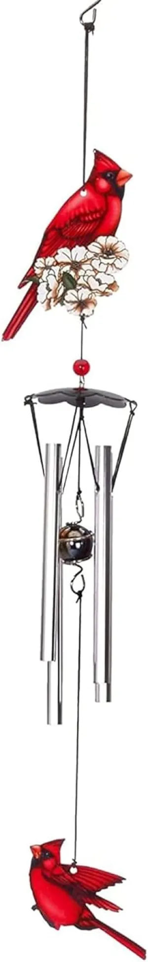 Spoontiques Cardinal 18" Wind Chime - Outdoor Garden Décor - Decorative Chimes for Yard, Garden, Backyard and Patio Decoration