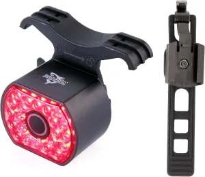 SQUALO 30 Lumens USB Rechargeable Bike Taillight, Smart Brake Sensor Bike Rear Light with 7 Light Modes 100m Viewable Range 360° Visibility IPX6 Waterproof for Cycling Safety