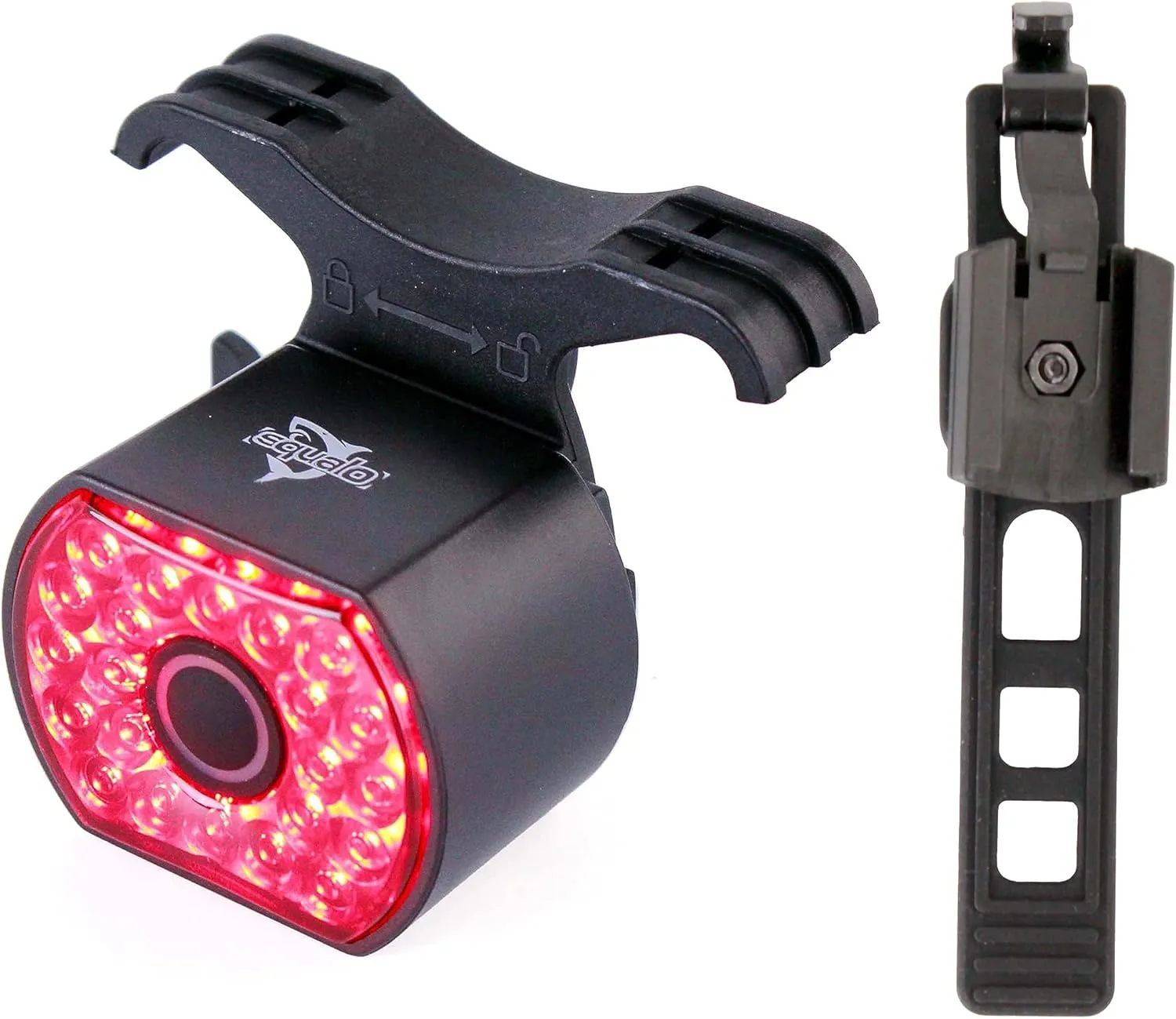 SQUALO 30 Lumens USB Rechargeable Bike Taillight, Smart Brake Sensor Bike Rear Light with 7 Light Modes 100m Viewable Range 360° Visibility IPX6 Waterproof for Cycling Safety