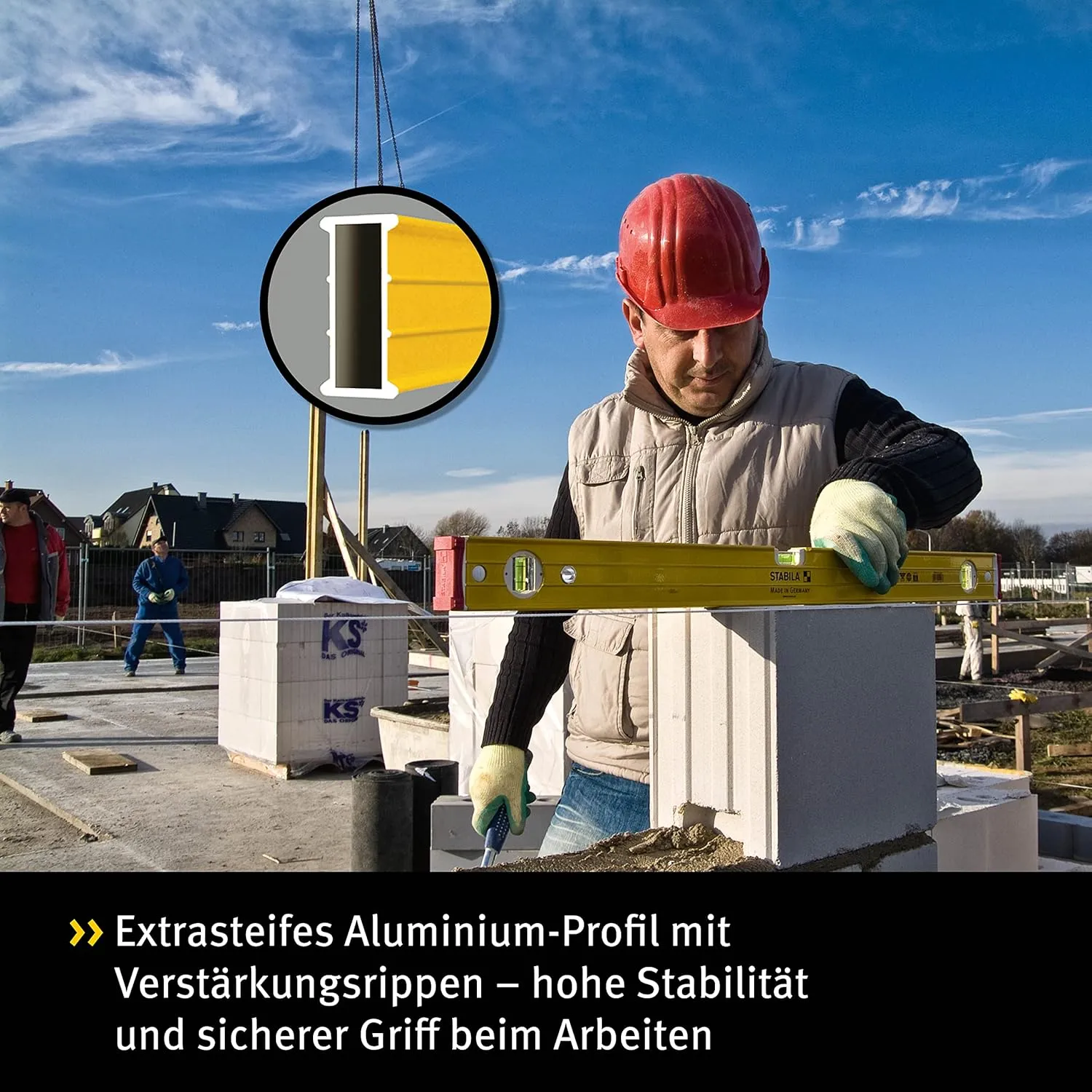 Stabila 15854 96-M-2 Magnetic Spirit Level 3 Vial 80cm, Yellow, M/80cm