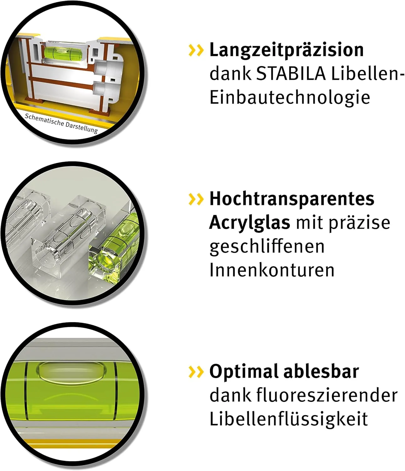 Stabila 15854 96-M-2 Magnetic Spirit Level 3 Vial 80cm, Yellow, M/80cm