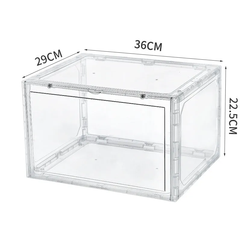 Stackable Clear Sneaker Shoe Box Organizer With Lids 2 Pack
