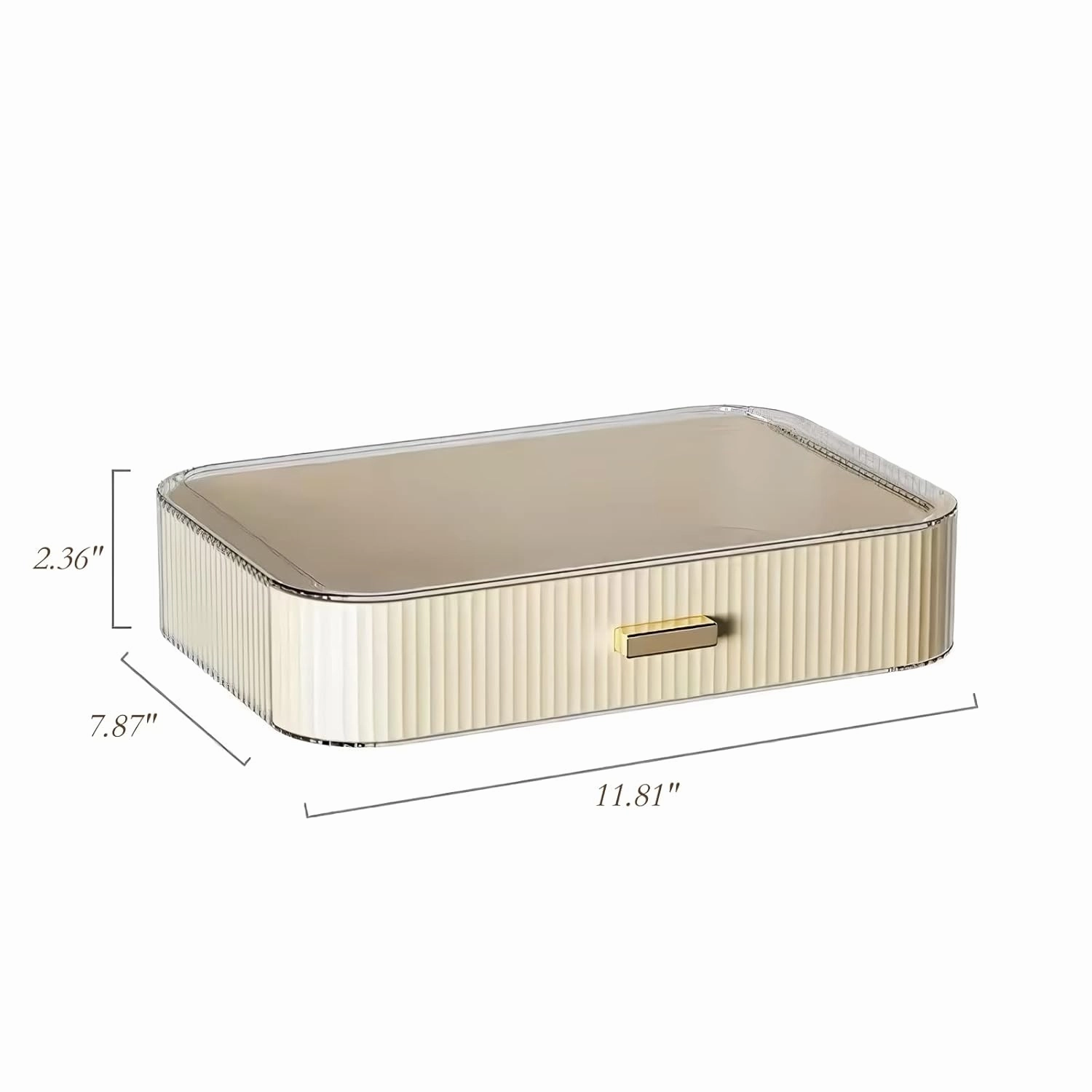 Stackable Plastic Organizer Big & Spacious Drawer | Organize Eyeshadow Palettes, Cosmetics, and Beauty Supplies on a Vanity. White
