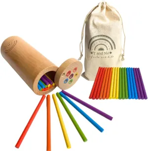 Sticks for Kids Plus Size, Montessori Toddler Toys, Toys for 1-3 Year Old, 1 Year Old Gift, Wooden Toddler Toys, Toddlers Stay Busy, Sensory Toys, Learning Toys for Toddlers, Educational Games