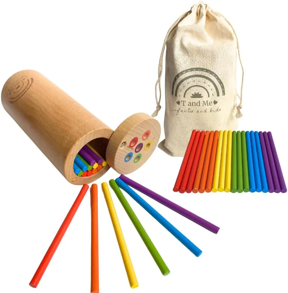 Sticks for Kids Plus Size, Montessori Toddler Toys, Toys for 1-3 Year Old, 1 Year Old Gift, Wooden Toddler Toys, Toddlers Stay Busy, Sensory Toys, Learning Toys for Toddlers, Educational Games